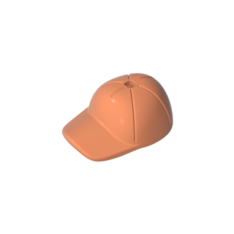 Gobricks,Minifig Cap Short Curved Bill with Seams and Hole on Top,11303
