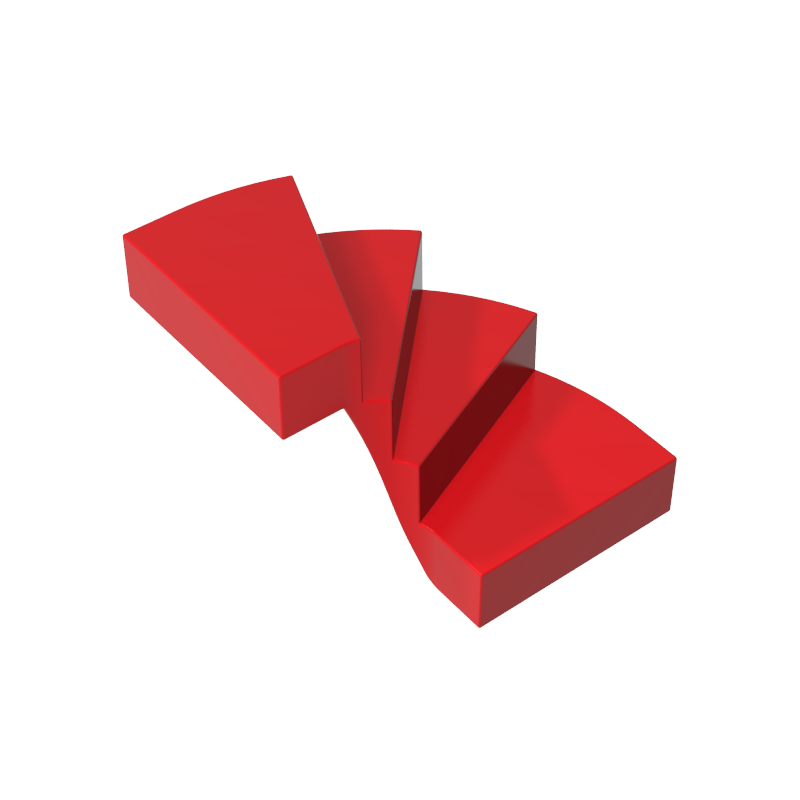 Gobricks,Stairs, Left 6 x 6 x 4,28466