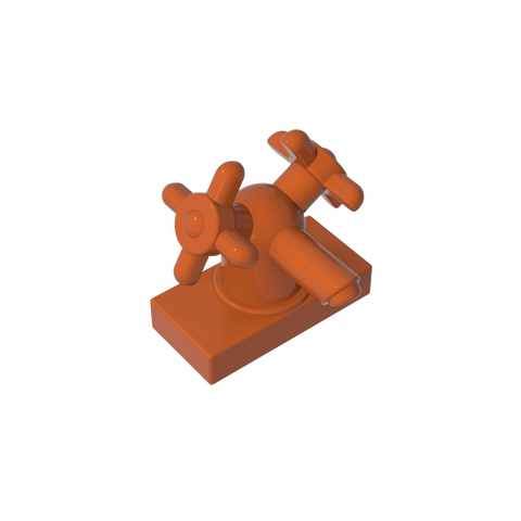 Gobricks,Tap 1 x 2 with Dual Handles,gds2033,6936