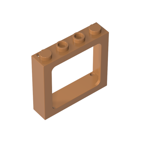 Gobricks,Window 1 x 4 x 3 Train with Shutter Holes and Solid Studs on Ends,6556