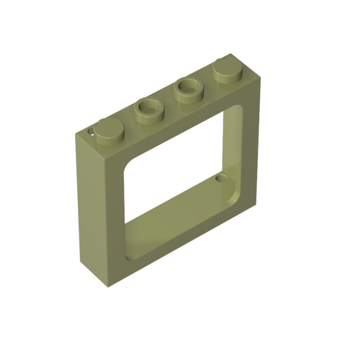 Gobricks,Window 1 x 4 x 3 Train with Shutter Holes and Solid Studs on Ends,6556