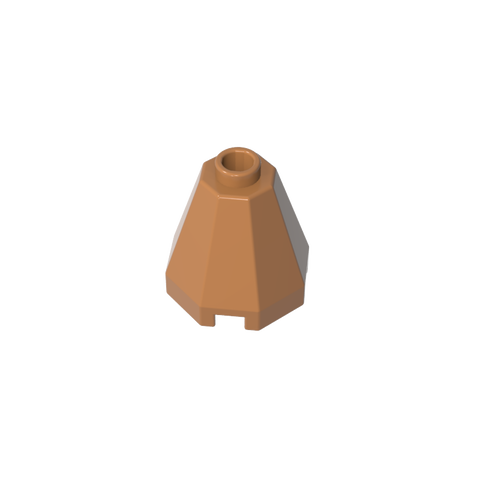 Gobricks,Cone 2 x 2 x 1 2/3 Octagonal, Open Stud,6039