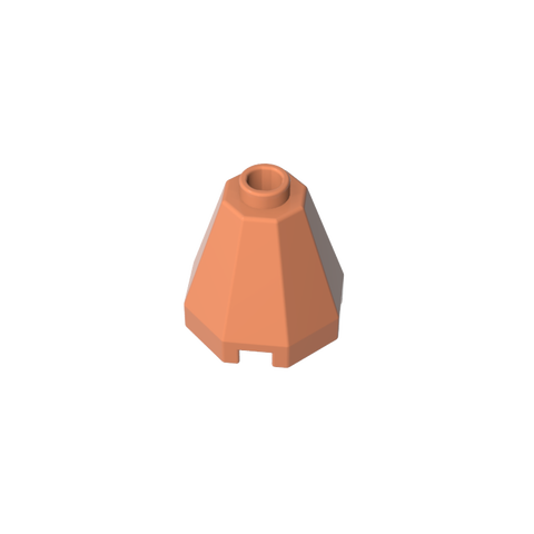 Gobricks,Cone 2 x 2 x 1 2/3 Octagonal, Open Stud,6039