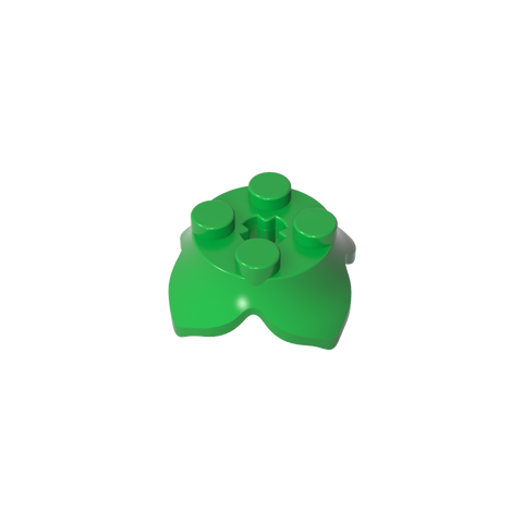 Gobricks,Plate Round 2 x 2 x 2/3 with + Axle Hole and 4 Leaf Extensions,15469