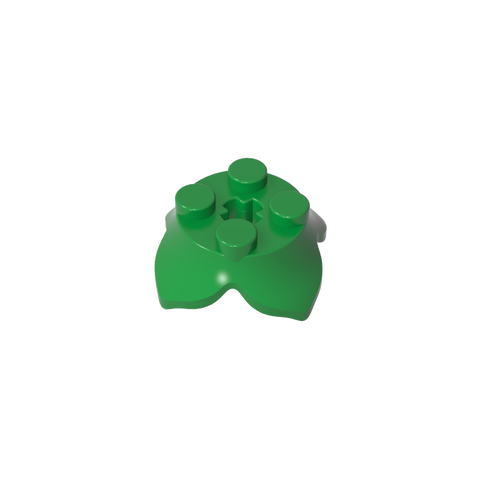 Gobricks,Plate Round 2 x 2 x 2/3 with + Axle Hole and 4 Leaf Extensions,15469