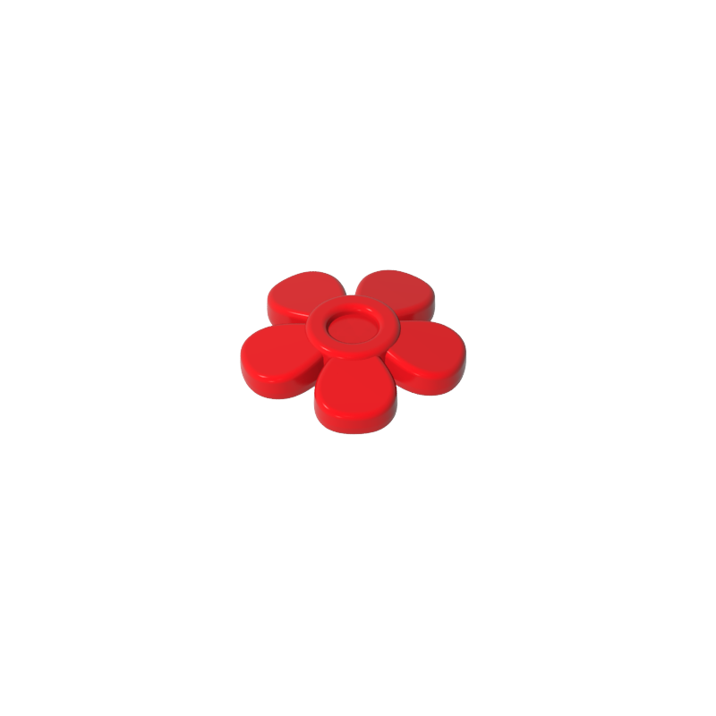 Gobricks,Headwear Accessory Flower with 5 Smooth Petals and Pin,96483