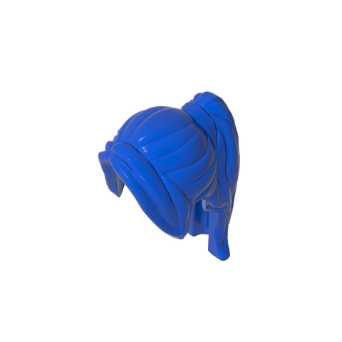 Gobricks,Minifig Hair Ponytail Long with Side Bangs,62696