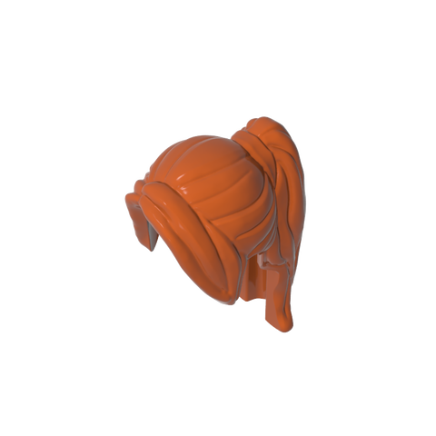 Gobricks,Minifig Hair Ponytail Long with Side Bangs,62696