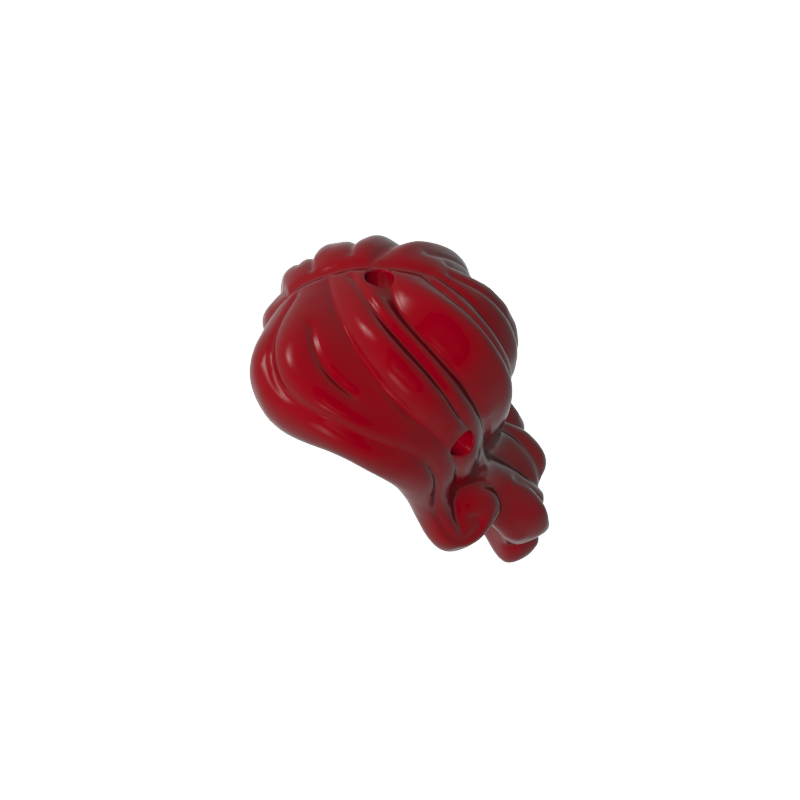Gobricks,Minidoll Hair Long Wavy, Right Side Part, with Short Sides, 2 Holes - 1 each on Top and Side (Ariel),15677