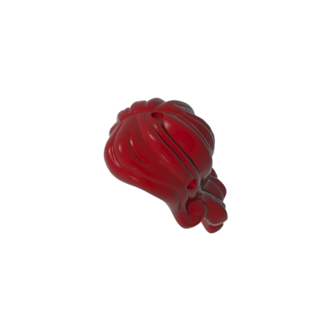 Gobricks,Minidoll Hair Long Wavy, Right Side Part, with Short Sides, 2 Holes - 1 each on Top and Side (Ariel),15677