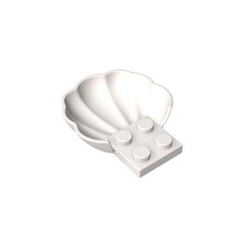 Gobricks,Animal Body Part, Clam/ Scallop Half Shell with 4 Studs,18970