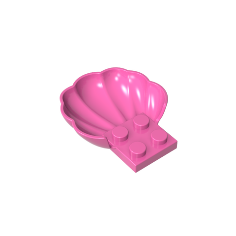 Gobricks,Animal Body Part, Clam/ Scallop Half Shell with 4 Studs,18970