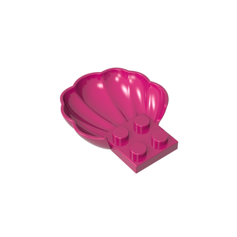 Gobricks,Animal Body Part, Clam/ Scallop Half Shell with 4 Studs,18970