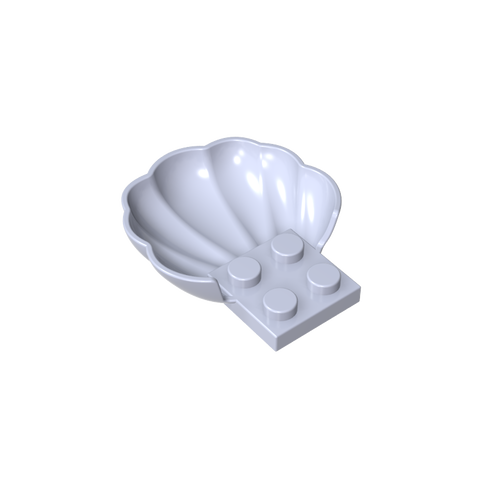 Gobricks,Animal Body Part, Clam/ Scallop Half Shell with 4 Studs,18970