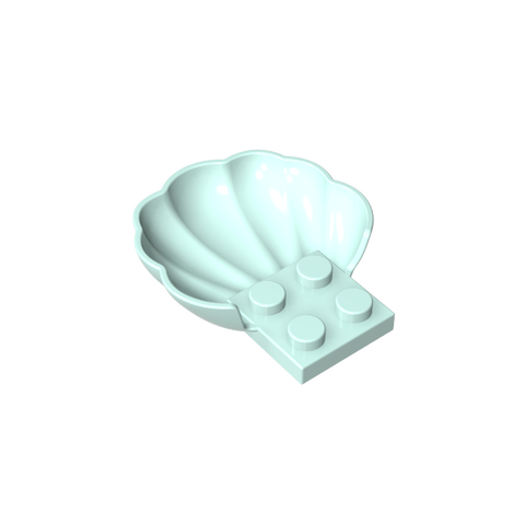 Gobricks,Animal Body Part, Clam/ Scallop Half Shell with 4 Studs,18970