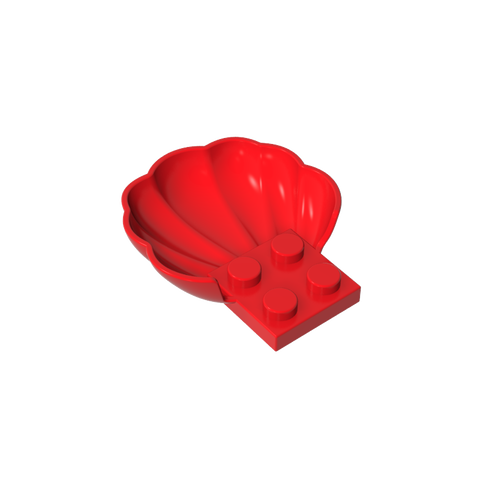 Gobricks,Animal Body Part, Clam/ Scallop Half Shell with 4 Studs,18970
