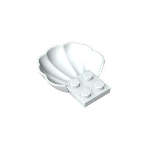 Gobricks,Animal Body Part, Clam/ Scallop Half Shell with 4 Studs,18970