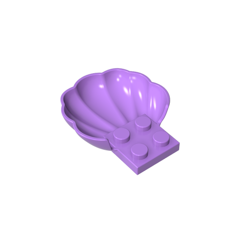 Gobricks,Animal Body Part, Clam/ Scallop Half Shell with 4 Studs,18970