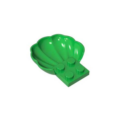 Gobricks,Animal Body Part, Clam/ Scallop Half Shell with 4 Studs,18970
