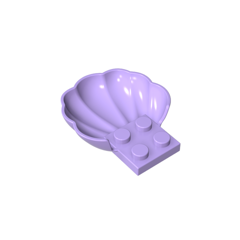 Gobricks,Animal Body Part, Clam/ Scallop Half Shell with 4 Studs,18970