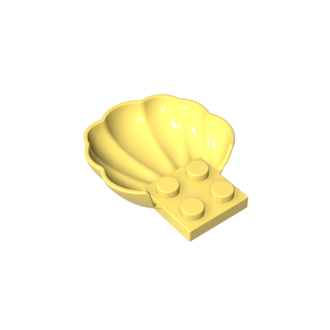 Gobricks,Animal Body Part, Clam/ Scallop Half Shell with 4 Studs,18970