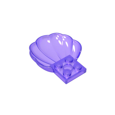 Gobricks,Animal Body Part, Clam/ Scallop Half Shell with 4 Studs,18970