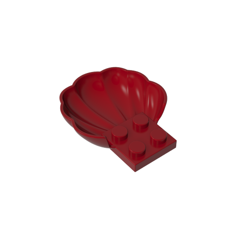Gobricks,Animal Body Part, Clam/ Scallop Half Shell with 4 Studs,18970
