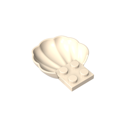 Gobricks,Animal Body Part, Clam/ Scallop Half Shell with 4 Studs,18970