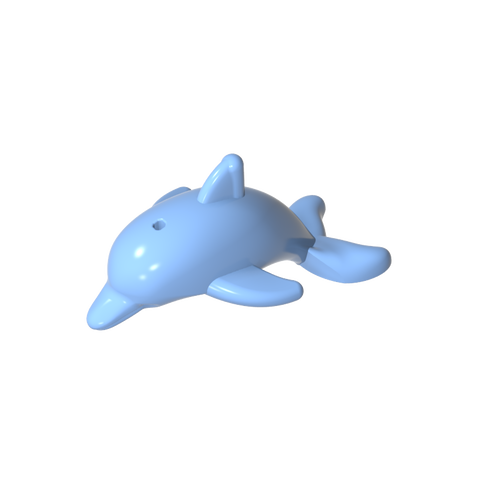 Gobricks,Animal, Dolphin, Jumping with Bottom Axle Holder [Plain],13392