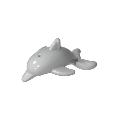 Gobricks,Animal, Dolphin, Jumping with Bottom Axle Holder [Plain],13392