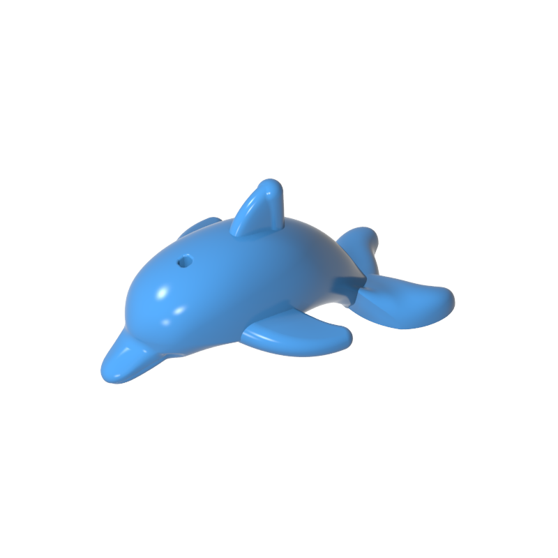 Gobricks,Animal, Dolphin, Jumping with Bottom Axle Holder [Plain],13392