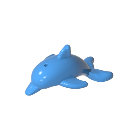 Gobricks,Animal, Dolphin, Jumping with Bottom Axle Holder [Plain],13392