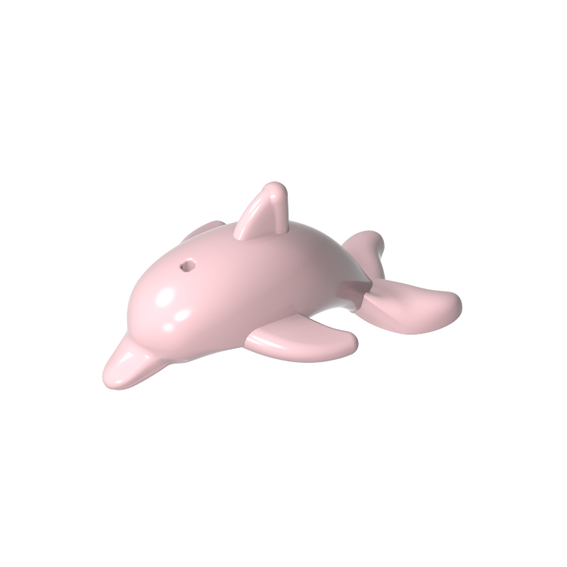 Gobricks,Animal, Dolphin, Jumping with Bottom Axle Holder [Plain],13392
