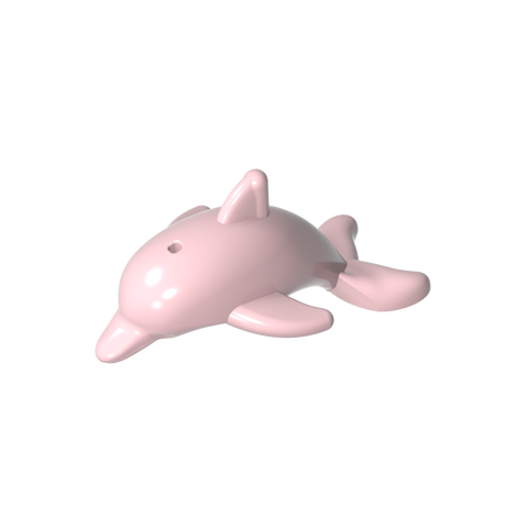 Gobricks,Animal, Dolphin, Jumping with Bottom Axle Holder [Plain],13392