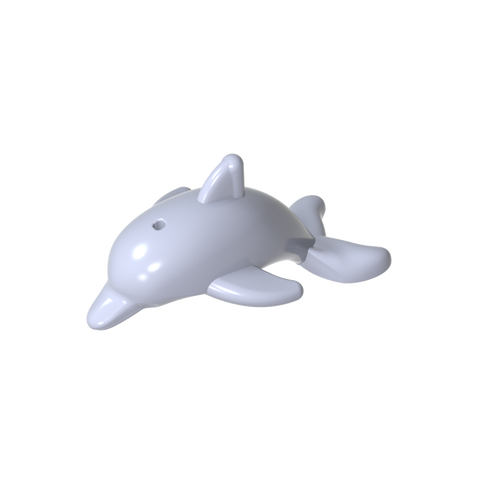 Gobricks,Animal, Dolphin, Jumping with Bottom Axle Holder [Plain],13392