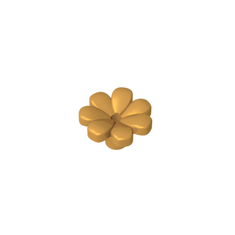 Gobricks,Plant, Flower, Minifig Accessory with 7 Thick Petals and Pin,32606