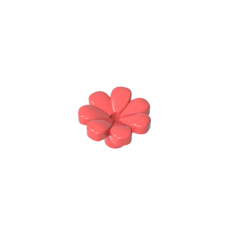 Gobricks,Plant, Flower, Minifig Accessory with 7 Thick Petals and Pin,32606