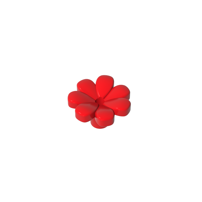Gobricks,Plant, Flower, Minifig Accessory with 7 Thick Petals and Pin,32606
