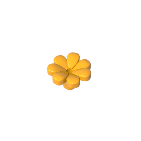 Gobricks,Plant, Flower, Minifig Accessory with 7 Thick Petals and Pin,32606