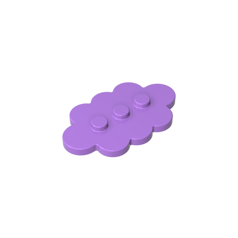 Gobricks,Plate Special 3 x 5 Cloud with 3 Center Studs,35470