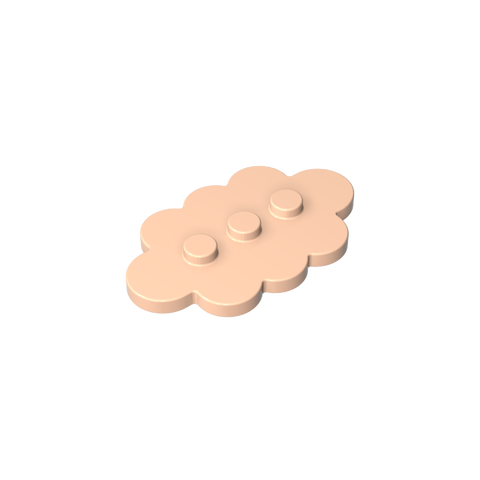 Gobricks,Plate Special 3 x 5 Cloud with 3 Center Studs,35470