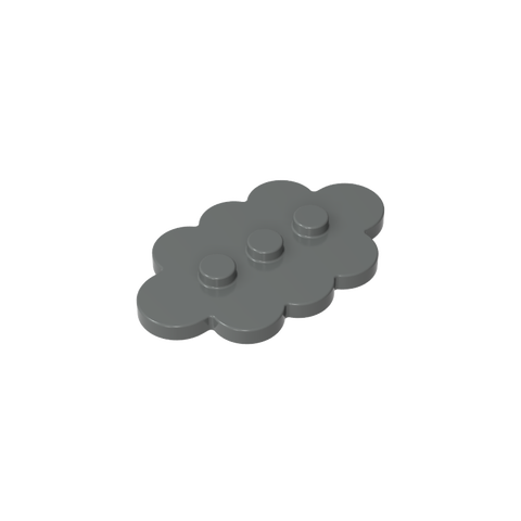 Gobricks,Plate Special 3 x 5 Cloud with 3 Center Studs,35470