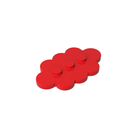 Gobricks,Plate Special 3 x 5 Cloud with 3 Center Studs,35470