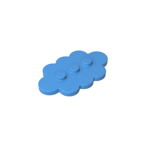 Gobricks,Plate Special 3 x 5 Cloud with 3 Center Studs,35470