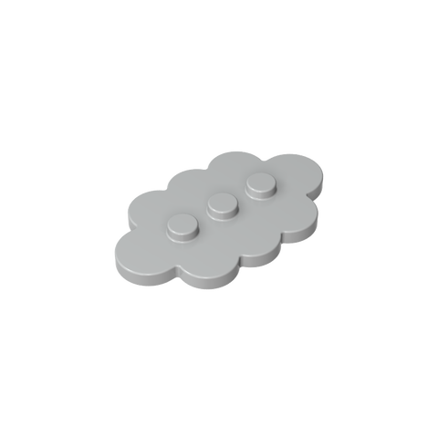 Gobricks,Plate Special 3 x 5 Cloud with 3 Center Studs,35470