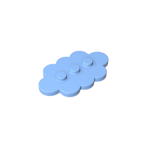 Gobricks,Plate Special 3 x 5 Cloud with 3 Center Studs,35470