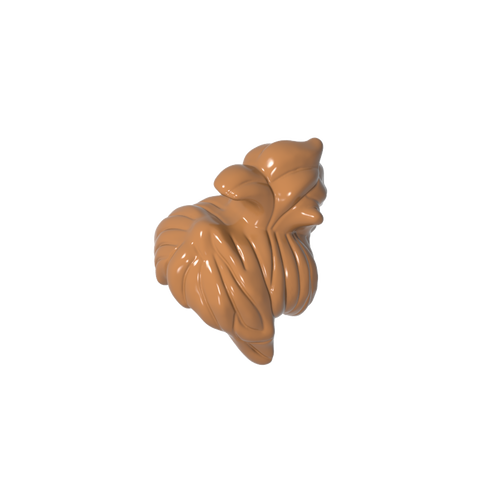 Gobricks,Minifig Hair Messy with Swept-up Ponytail, Sidebangs and Clip,95326