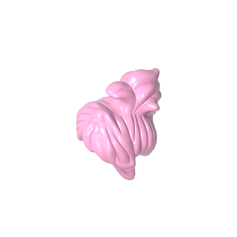 Gobricks,Minifig Hair Messy with Swept-up Ponytail, Sidebangs and Clip,95326
