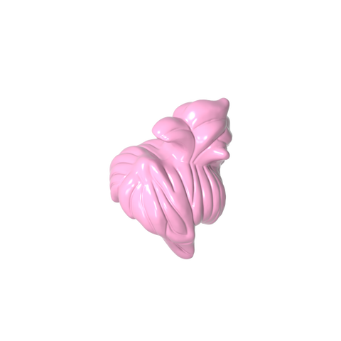 Gobricks,Minifig Hair Messy with Swept-up Ponytail, Sidebangs and Clip,95326