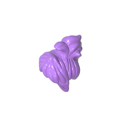 Gobricks,Minifig Hair Messy with Swept-up Ponytail, Sidebangs and Clip,95326